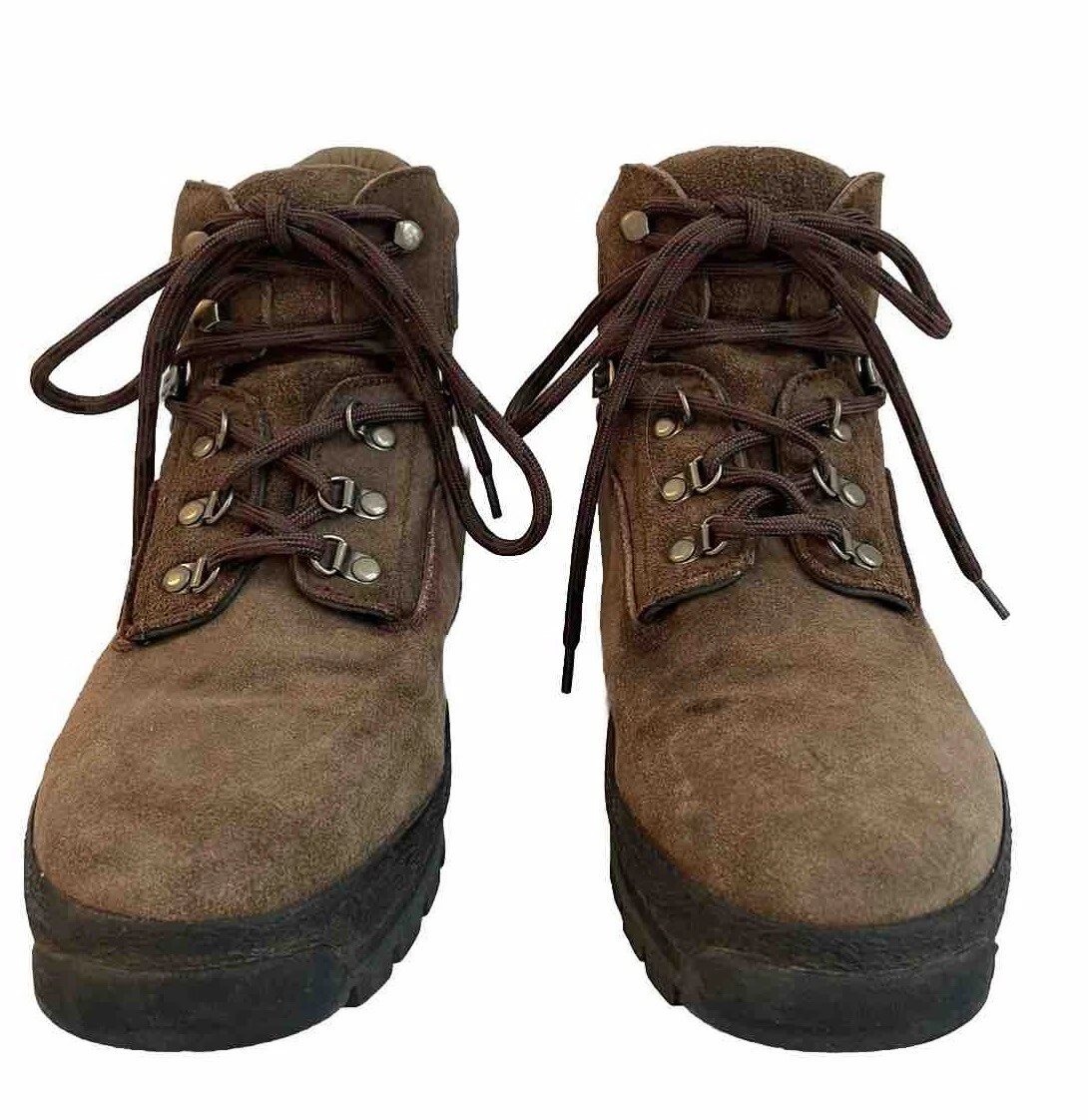 Vintage Timberland Men's Dark Brown Suede Hiking Boots, Size 10