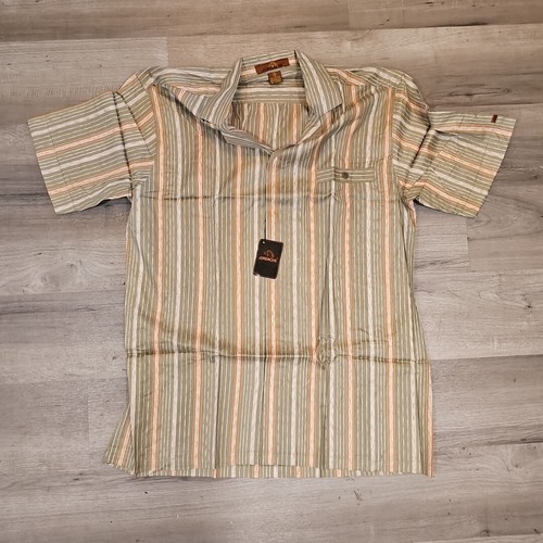 Jordache Striped Short Sleeve Shirt Casual Button Down Men’s M New Vtg - Picture 7 of 10