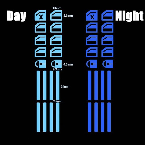 2pcs Luminous Blue Car Window Door Switch Sticker Decal Interior Accessories - Picture 11 of 16