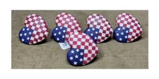 5 HEART SHAPED AMERICAN FLAG NAPKIN RING HOLDERS