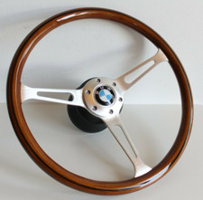 Steering Wheel Fits For Bmw Wood Silver E24 E28 E30 E32 E34 Wooden 85-91
