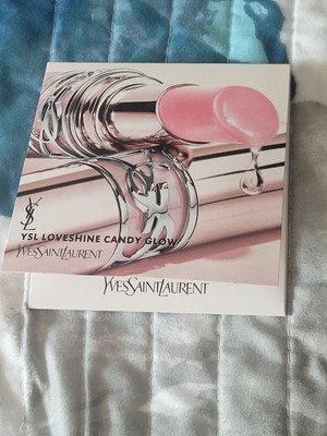 YVES SAINT LAURENT LOVESHINE CANDY GLOW SAMPLE CARD 3 Samples YSL Lip Balm Pink
