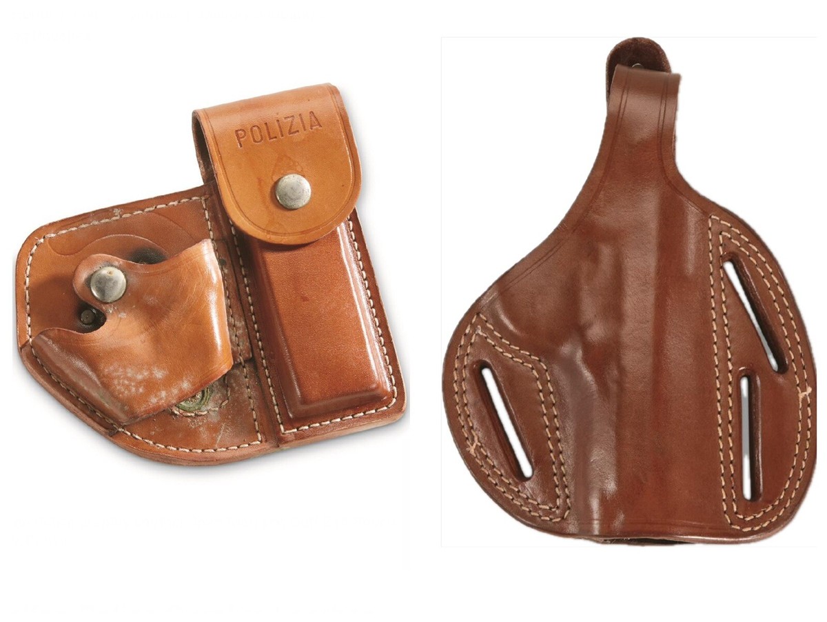 Beretta 1951 Pancake Leather Holster with Thumb Break RH, Mag/cuff