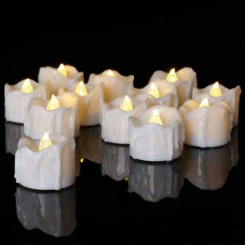 12 Pcs Style Moving Wick Led Flameless Tea Candles With Timer New - Picture 7 of 12