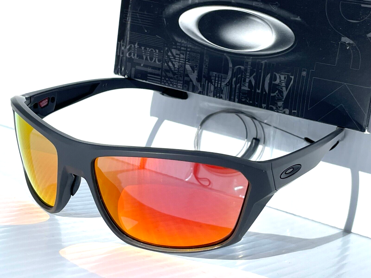NEW Oakley SPLIT SHOT Matte Carbon POLARIZED Galaxy Ruby Lens