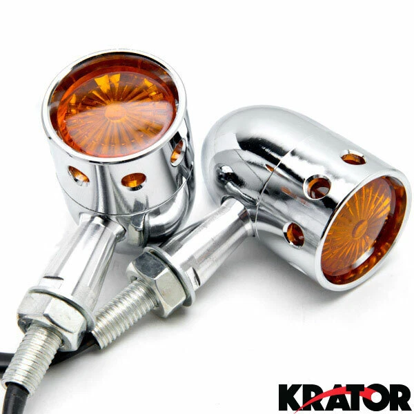 Хромированные указатели поворота для Harley Davidson Dyna Glide Wide Glide FXDWG FXWG - Изображение 2 из 4