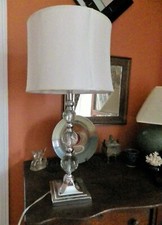 Table Lamp Cut Crystal Orbs and Chrome Shade NOT INCLUDED