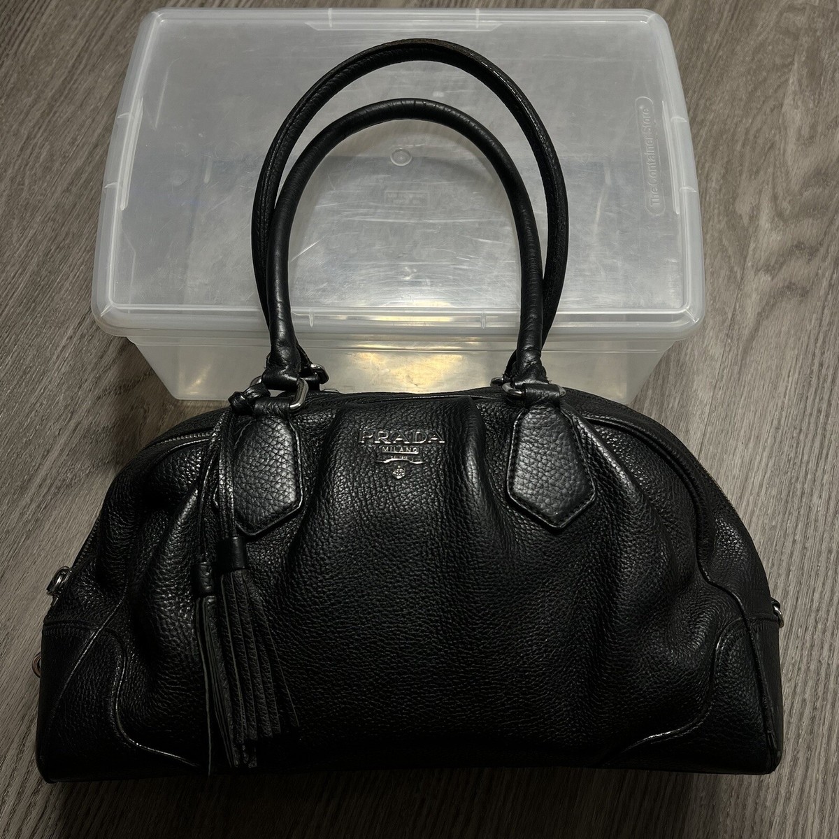 ハンドバッグ Prada Bowling Bag In Grainy Leather Prada Leather Tassel Bowling Bag | eBay