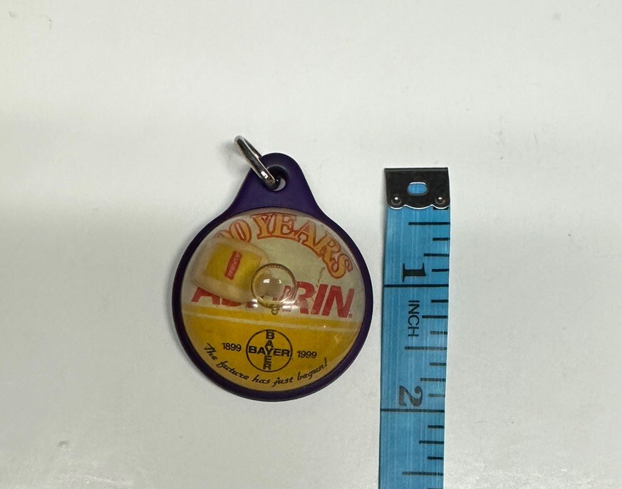 Vintage 1999 Bayer Aspirin 100 Year Anniversary Promo Keychain