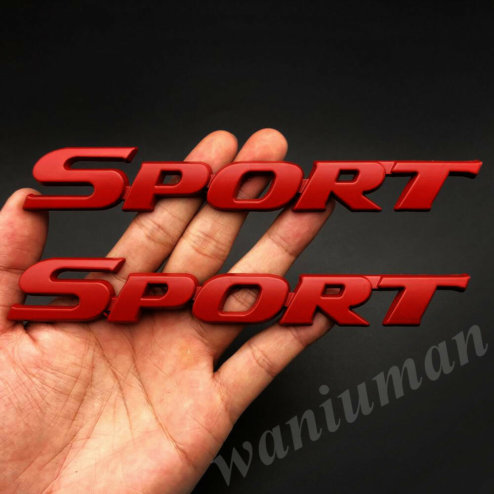 Metal Racing Emblems Chrome Emblems For Cars 2x Red Metal Chrome Sport Racing Trunk Tailgate ...