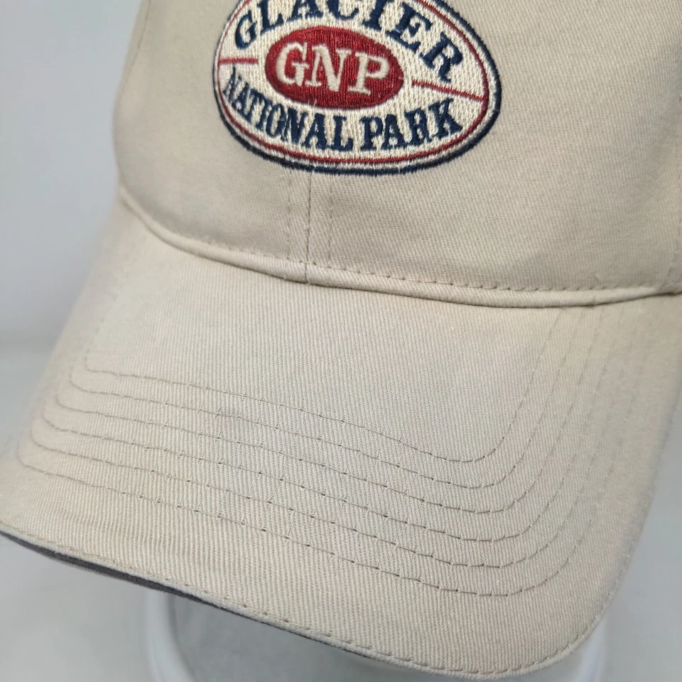 GNP Glacier National Park Strapack Sombrero Bronceado Talla Única Ajustable Bordado Foto 4 de 4
