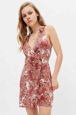 Urban Outfitters Deja Sleeveless Button-Front Wrap Dress Size Small