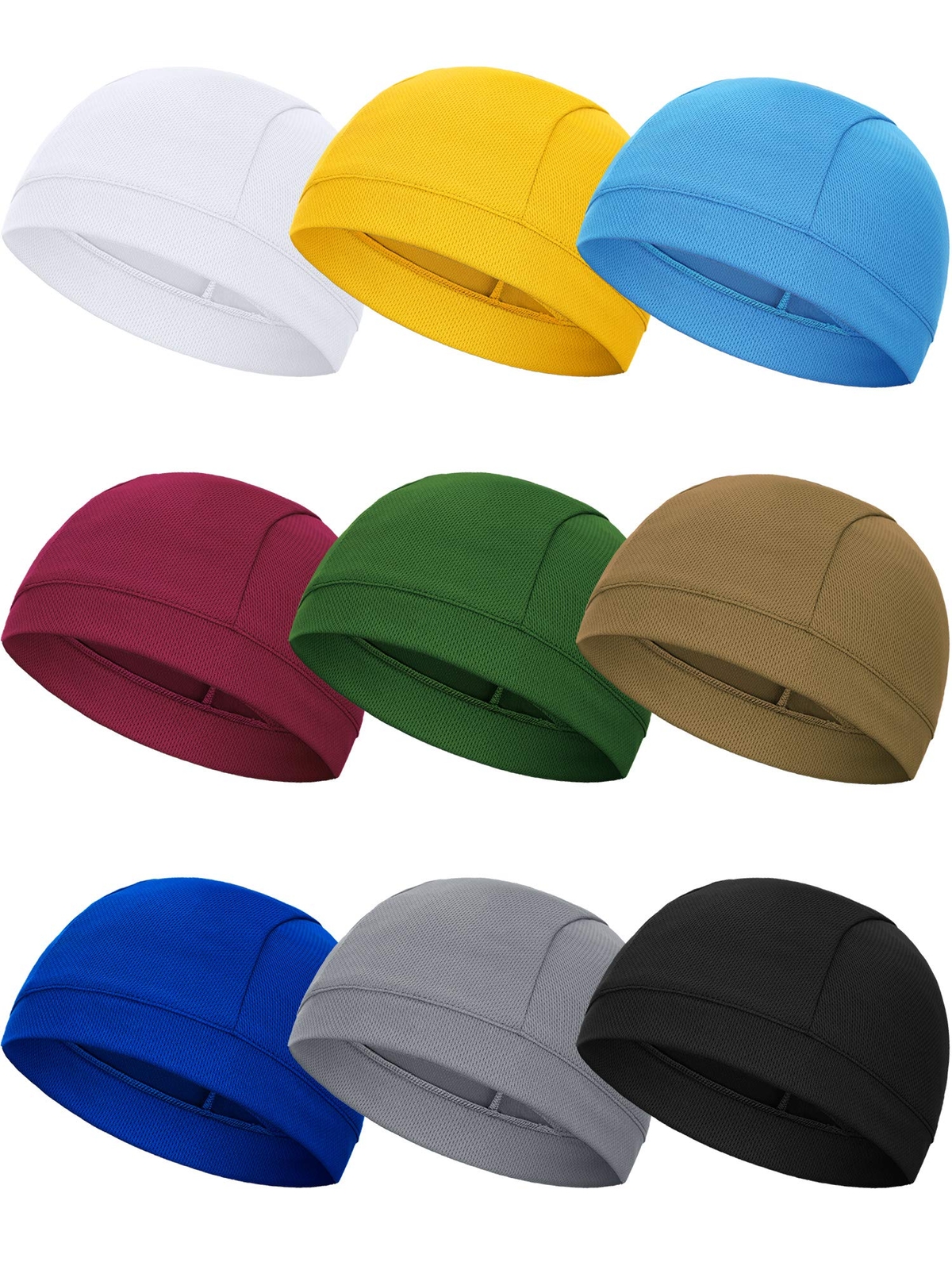 9-Piece Moisture-Wicking Skull Cap Set for Cycling & Sports