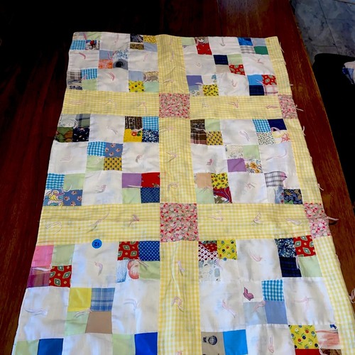 Handgeknüpfte Decke Überwurf Maschine zusammengesetzt 46" Quadrat Patchwork Baby Landhaus - Bild 3 von 4