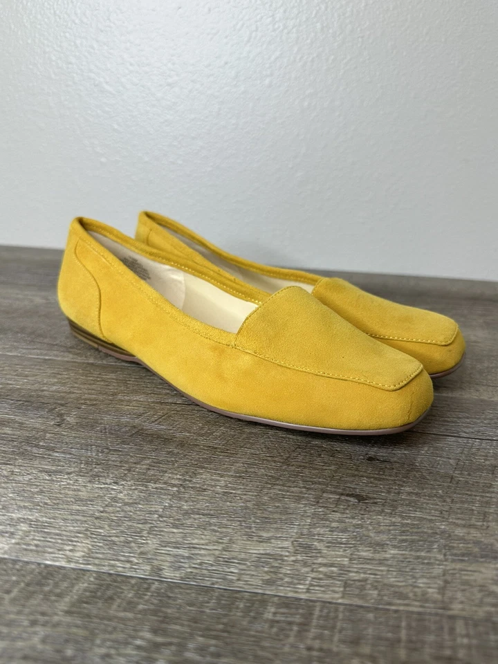 Bandolino Mustard Yellow Suede Slip-On Loafers/Flats - Women's 7.5 - Image 2 of 4