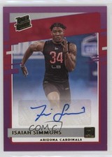 2020 Panini Donruss Rated Rookie Purple Auto Isaiah Simmons #349 Auto 06xl