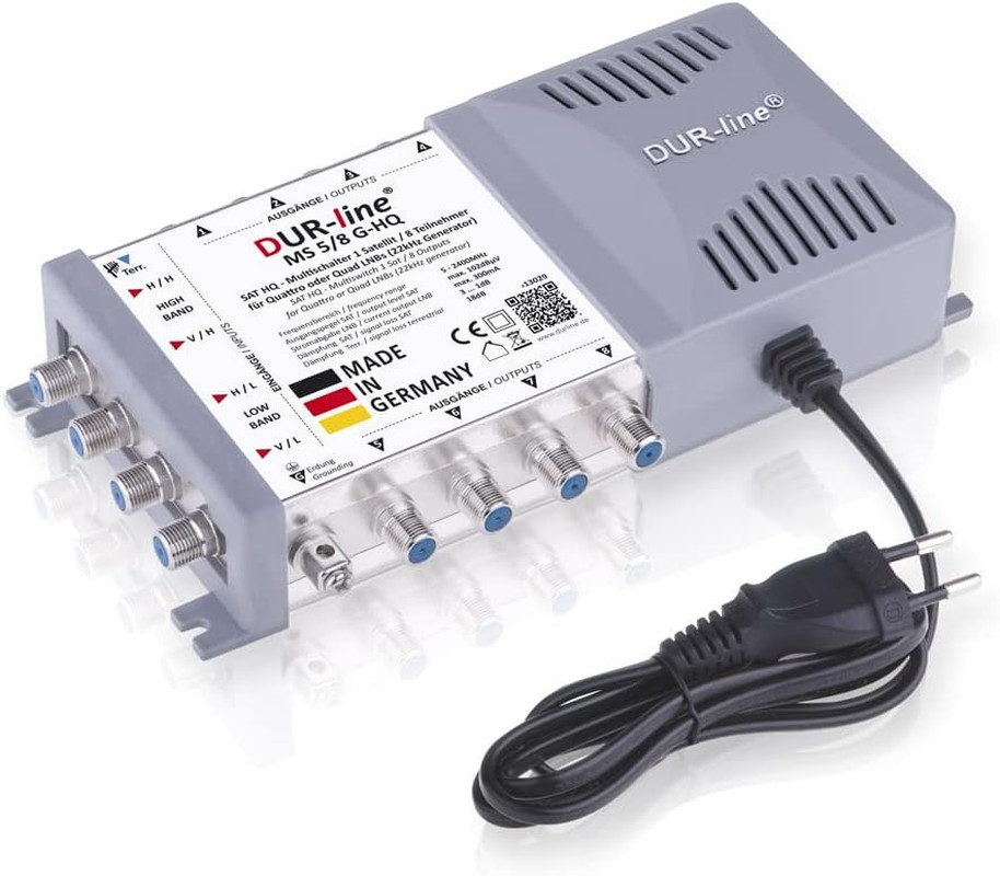 Dur-Line MS 5/8 G-HQ - Multiswitch for 8 Participants - SAT Multiswitch - Made i