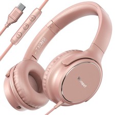 Wuopzf USB C Wired Over-Ear Headphones with Microphone