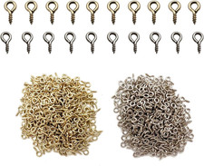 800 Pcs Small Screw Eye Pins 4 X 8Mm Eyelet Hooks for Jewelry Marking Silver and