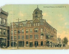Divided-Back HORSE & CORTLAND HOUSE HOTEL Cortland New York NY : 60k cards t6162