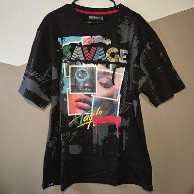 Contender Men's Graphic Tee Black Streetwear Comic Woman Lips Size 3XL Savage 