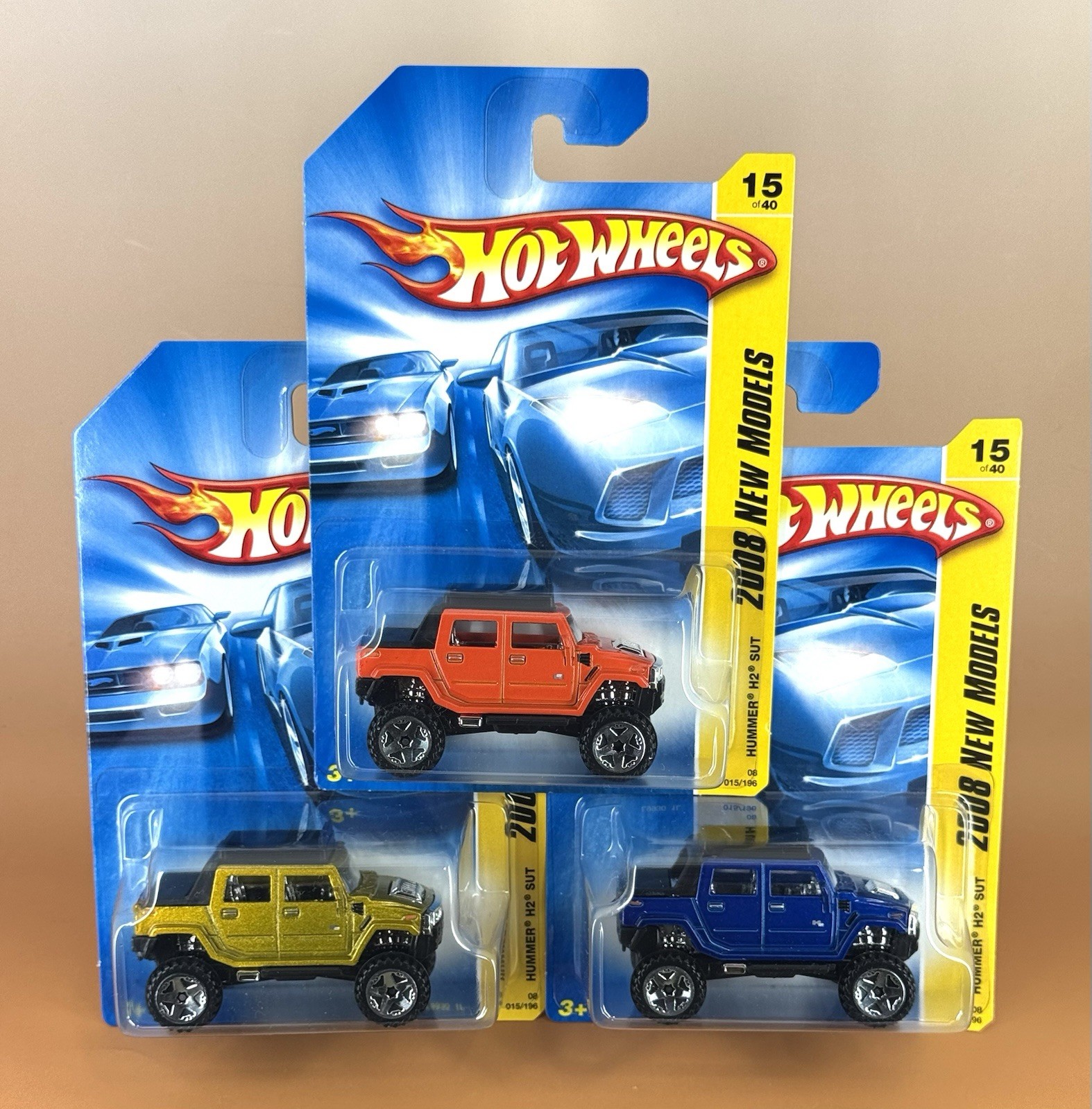 Hot Wheels 2008 New Models HUMMER H2 SUT (lot of 3 variations) w/u5 hubs 15/40