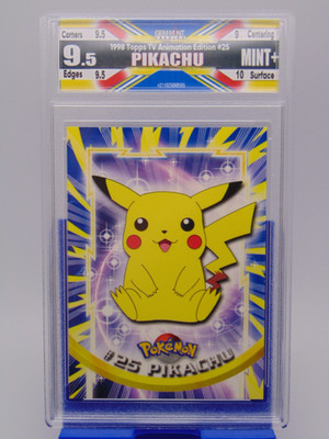 1998 Topps Pokemon TV Anime Edition Card #25 Pikachu GMG Graded 9.5 GEM MINT GR