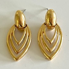 Vintage Napier Gold Tone Dangle/Stud Earrings