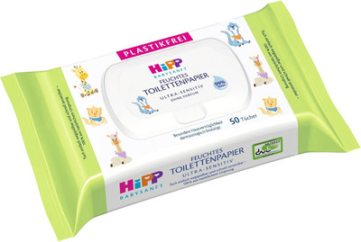 Hipp Babysanft Feuchtes Toilettenpapier (6 X 50 Stück), Mit 99% Wasser, ULTRA-SE
