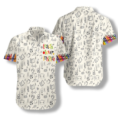 Teach Love Inspire Crayons Hawaiian Shirt Aloha Shirt For Men and Women