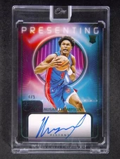 2023-24 Panini One and One Ausar Thompson 1/5 Presenting Rookie Green Pistons 