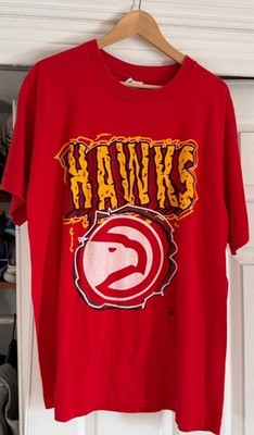 Atlanta Hawks 90s Vintage Artex T-Shirt XL Big Logo Single Stitch Shadow Script