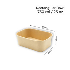 Kraft Food Containers with Lids Disposable Brown Rectangular Takeaway Paper Box