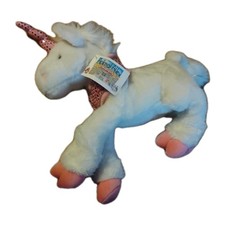 Vtg Animal Alley White Unicorn Toys R Us Plush Pink Hooves Sparkle Horn 16"