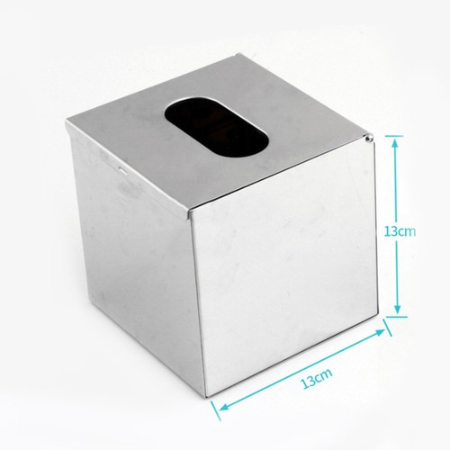 Caja de pañuelos de acero inoxidable soporte de papel para servilletas para oficina en casa contenedor de pañuelos - Imagen 10 de 11