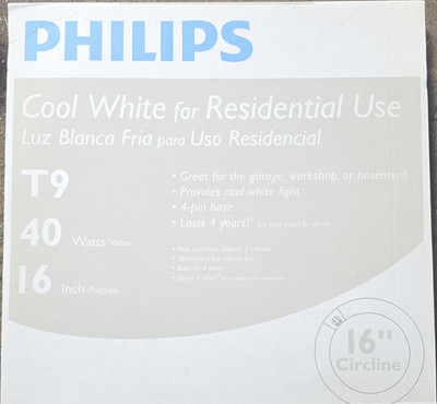 Philips T9 Circline Fluorescent Bulb 40W 16in 4-Pin Cool White FC16T9