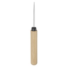 Handwork Sewing Awl Medium Black Awl Leather Punch Hole Tool with Wooden Handle