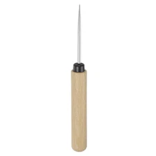 Handwork Sewing Awl Medium Black Awl Leather Punch Hole Tool with Wooden Handle