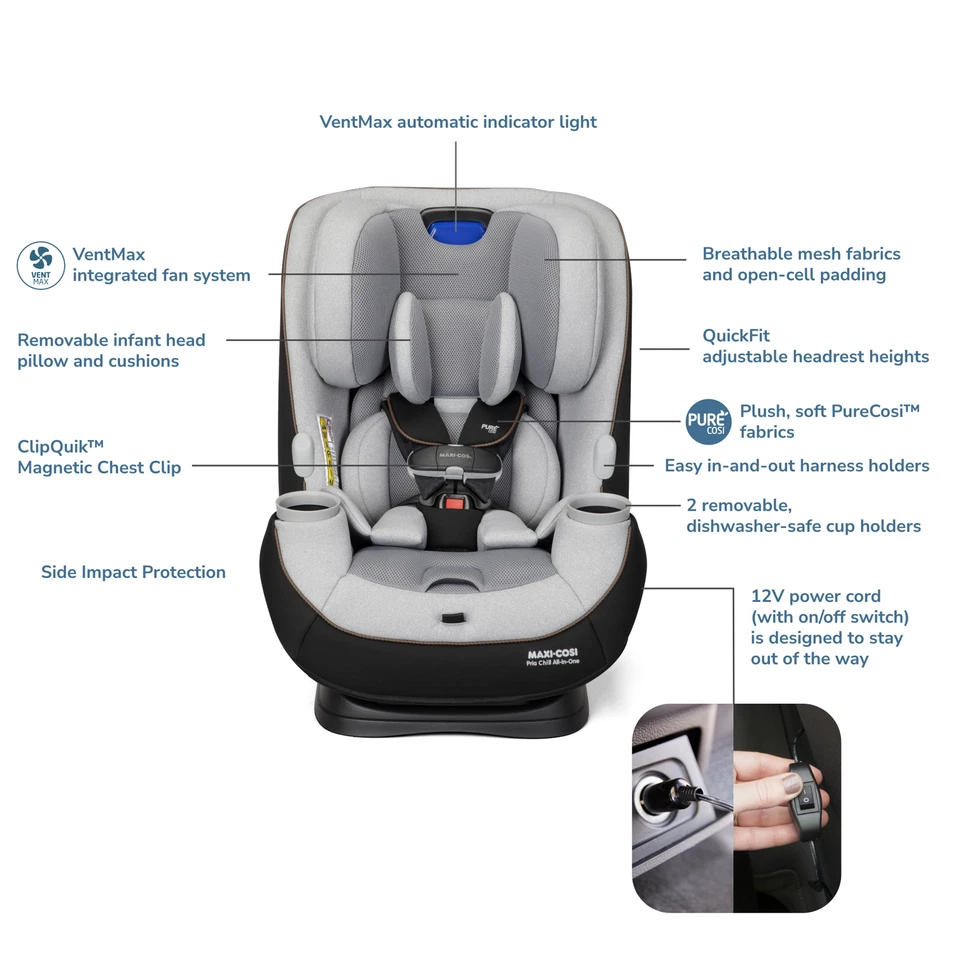 Maxi-Cosi Pria Chill All-in-One Convertible Car Seat, Chill - Image 3 of 4