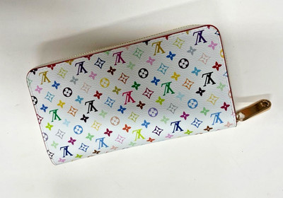Louis Vuitton Murakami Monogram Multicolor Zippy Long Wallet  White (USA Ship)