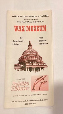 Washington DC Wax Museum Dolphin Show Map Brochure Guide F20