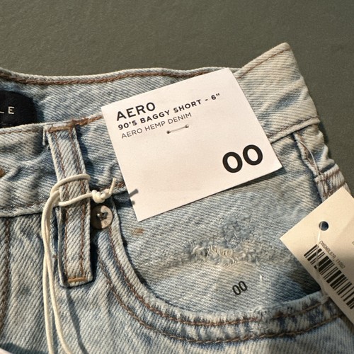 New Aero 90’s Baggy Jean Shorts Hemp Denim Size 00 Distressed $58 Aeropostale - Picture 8 of 14
