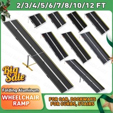 VNN Folding Aluminum Wheelchair Ramp 2/3/4/5/6/7/8/10/12 ft Mobility Ramp 800lbs