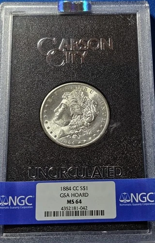 A 1884-CC $1 GSA Hoard Morgan Silver Dollar NGC MS64 Silver Coin