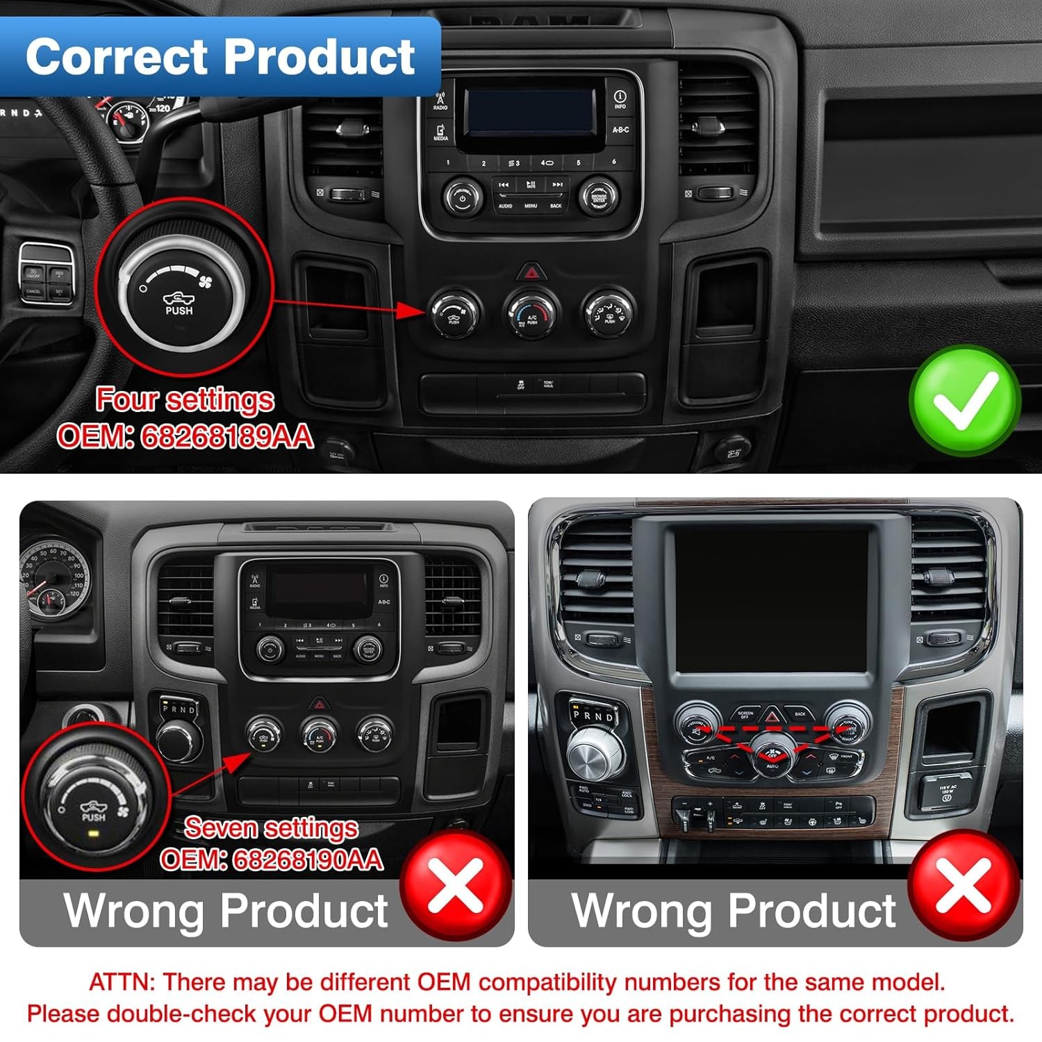 TOP-MAX AC Air Conditioning Climate Heater Control Unit Replacement for... 