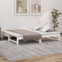 Tagesbett Ausziehbar Weiß 2X(75X190) Cm Massivholz Kiefer
