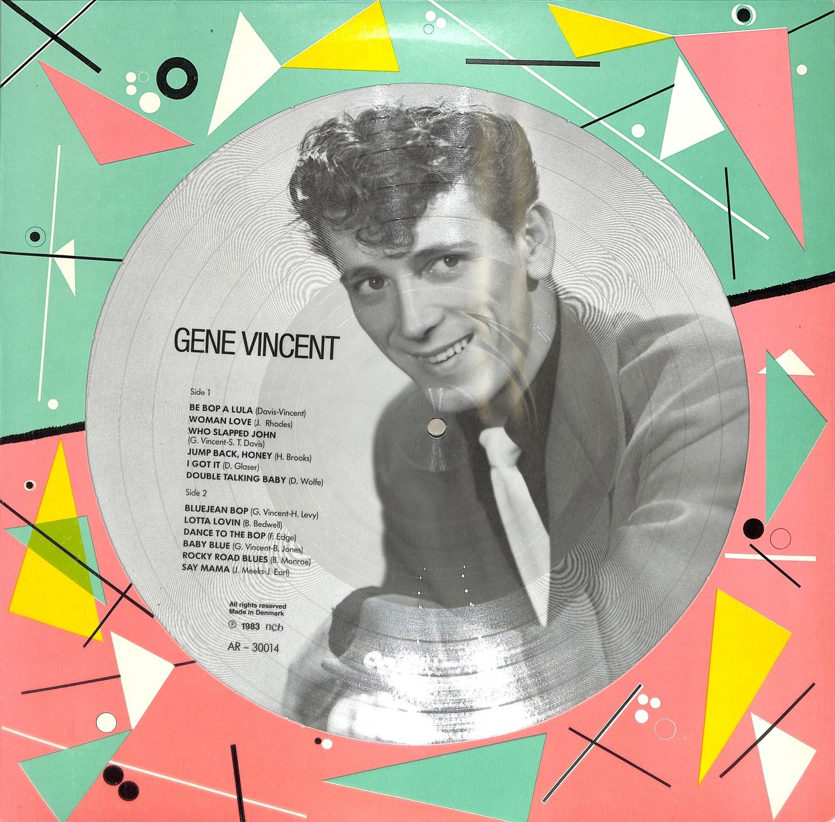 LP GENE VINCENT Vincent Blues ピクチャーレコード Gene Vincent Self Titled LP 1983 All Round AR 30014 Rockabilly