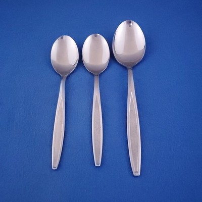 Custom Design CUD3 ~ (2) Teaspoons 6 1/8'' & (1) Soup Spoon 7 1/4'' ~ Flatware