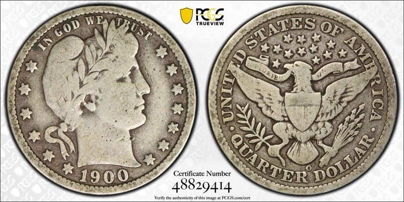 1900-O Barber Quarter - PCGS VG08