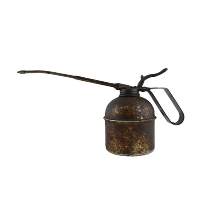 #ad Vintage Italian Metal Pressure Oil Can Long Spout Thumb Lever Oiler $59.99